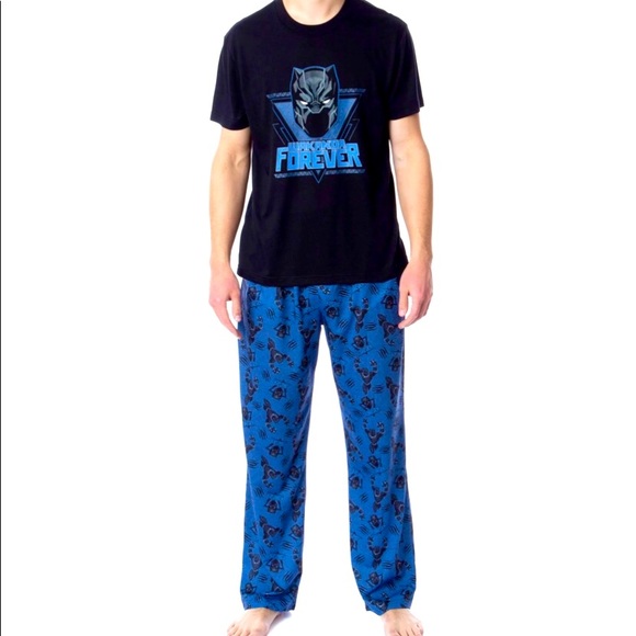 Black panther men’s pajamas - Picture 1 of 3